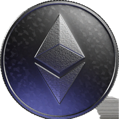 Silberne Ethereum-M&uuml;nze mit Diamant-Logo - ETH Zahlungen bei Jack Casino