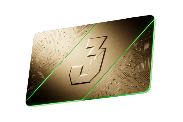 Goldene VIP-Karte mit neon-gr&uuml;nem Rand - VIP Rakeback Programm bei Jack Casino